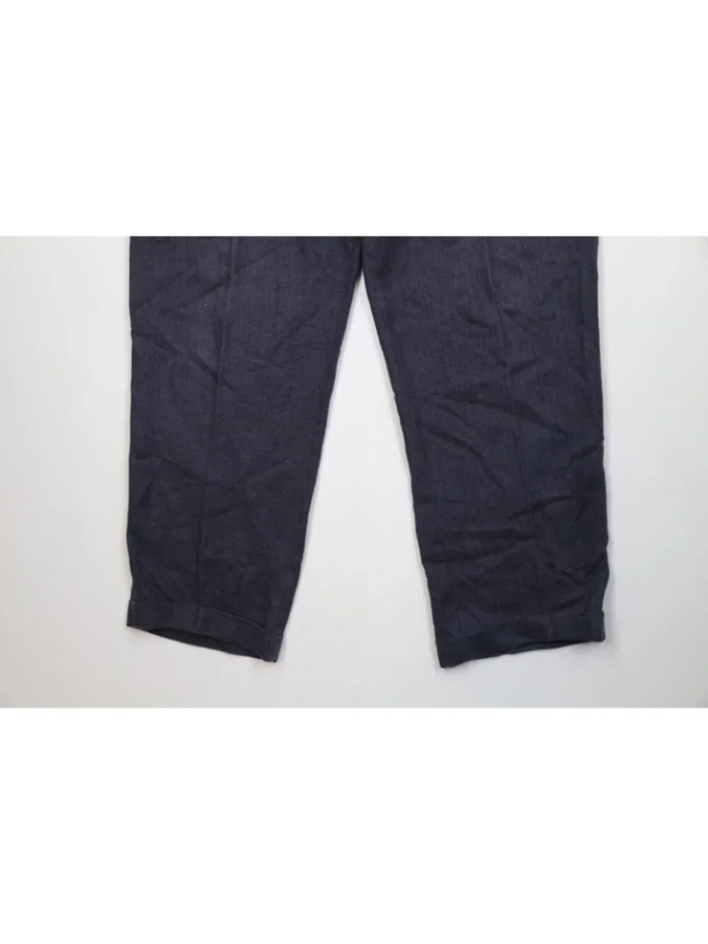 Vintage 90s Streetwear Mens 34x30 Faded Baggy Wide Leg Linen Chino Pants Blue